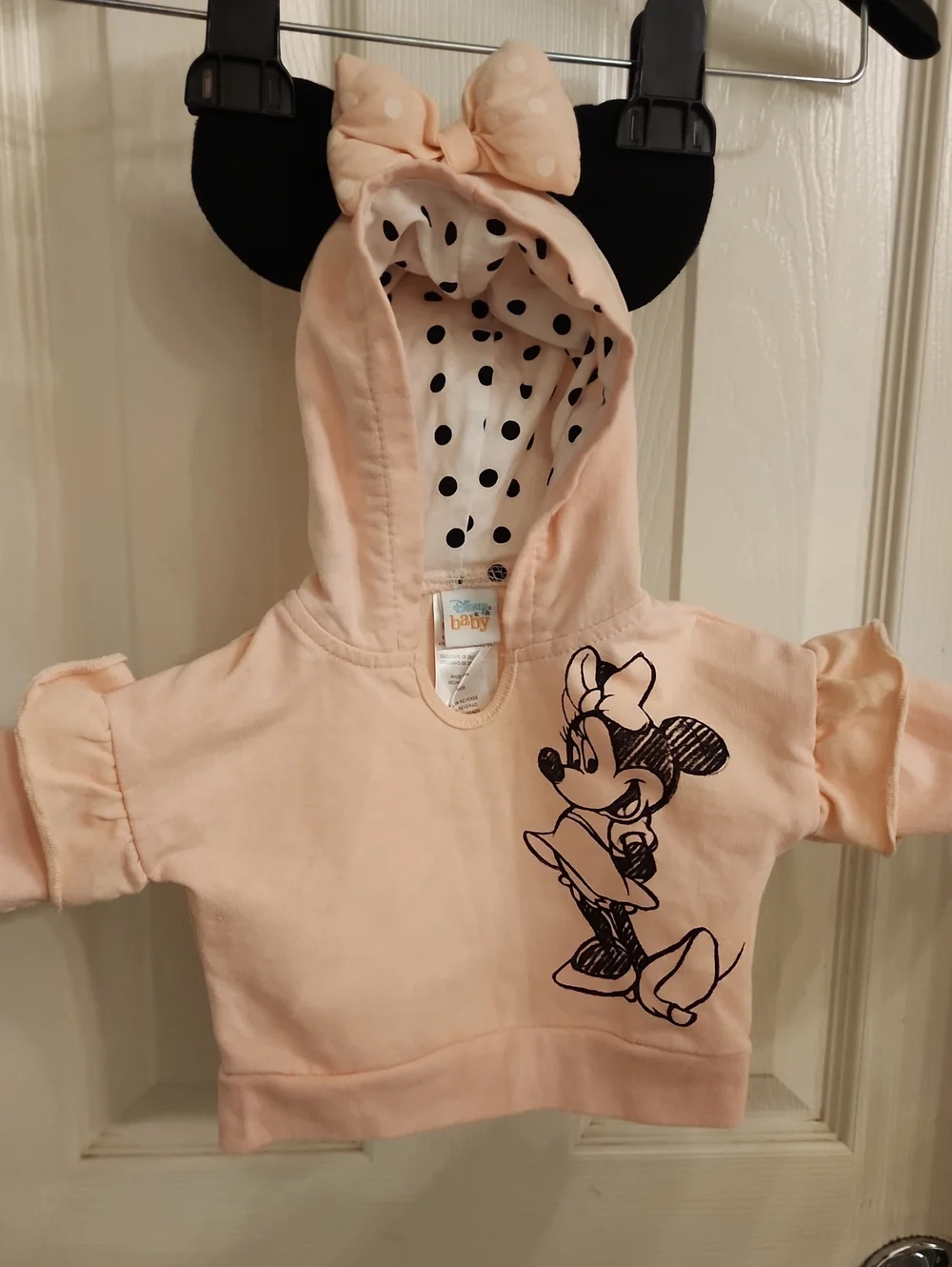 Disney Baby Peach Minnie Mouse Hooded Sweatshirt